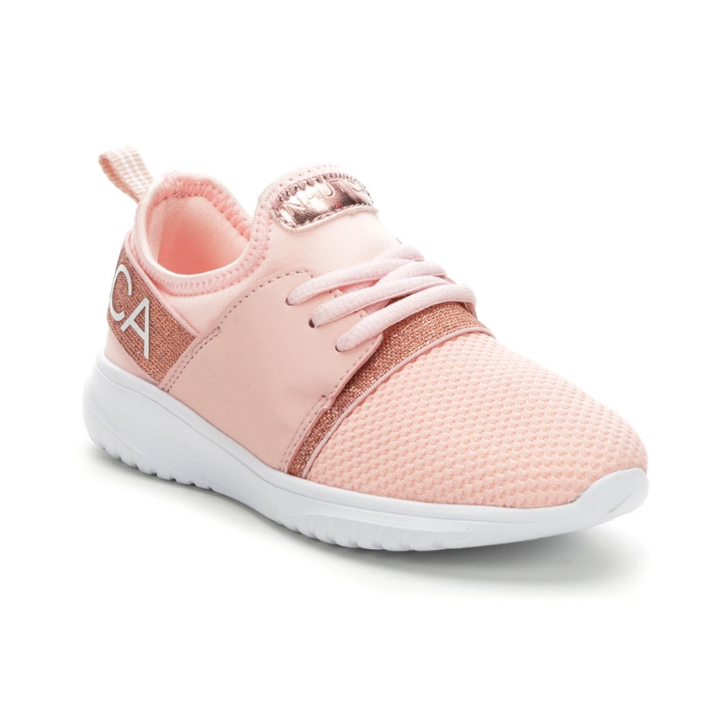Nautica Girls Kappil Sneakers Glittery Pink Rose Gold size 5